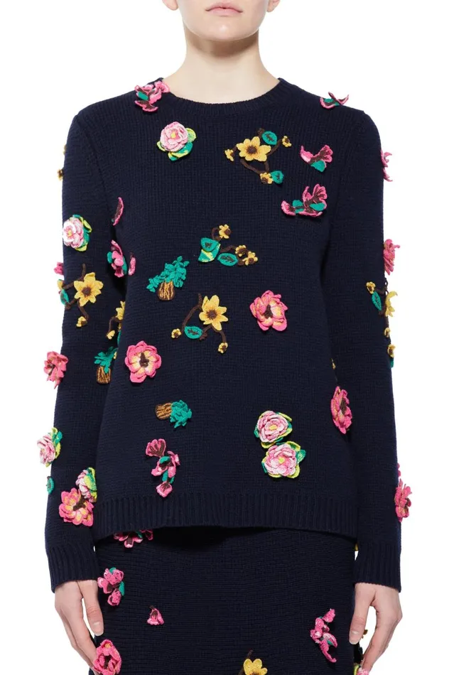 Women Knitwear Gabriela Hearst Nola Knit Sweater In Dark Navy Cashmere