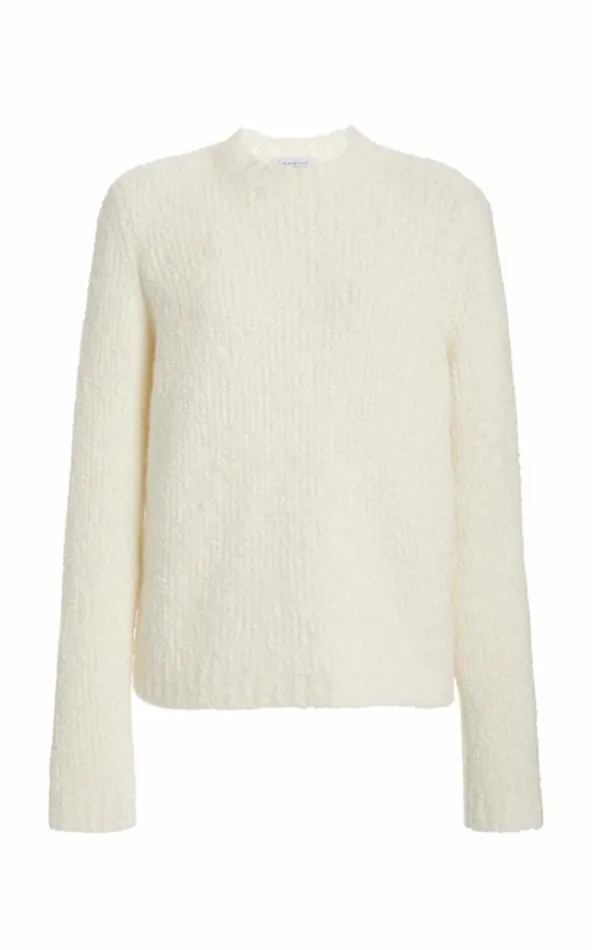 Women Knitwear Gabriela Hearst Philippe Knit Sweater In Ivory Cashmere Boucle