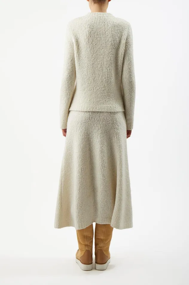 Women Knitwear Gabriela Hearst Philippe Knit Sweater In Ivory Cashmere Boucle