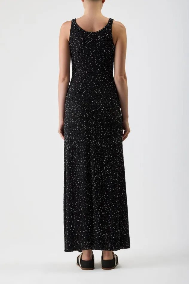 Women Knitwear Gabriela Hearst Sanne Knit Tank Top In Black Beaded Silk