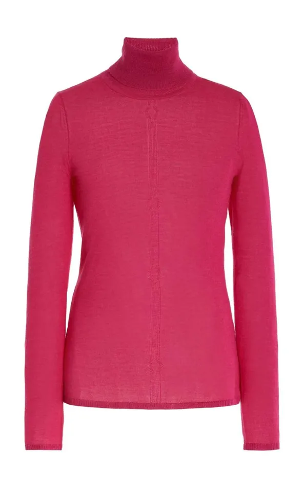 Women Knitwear Gabriela Hearst Steinem Knit Turtleneck In Fuchsia Cashmere Silk