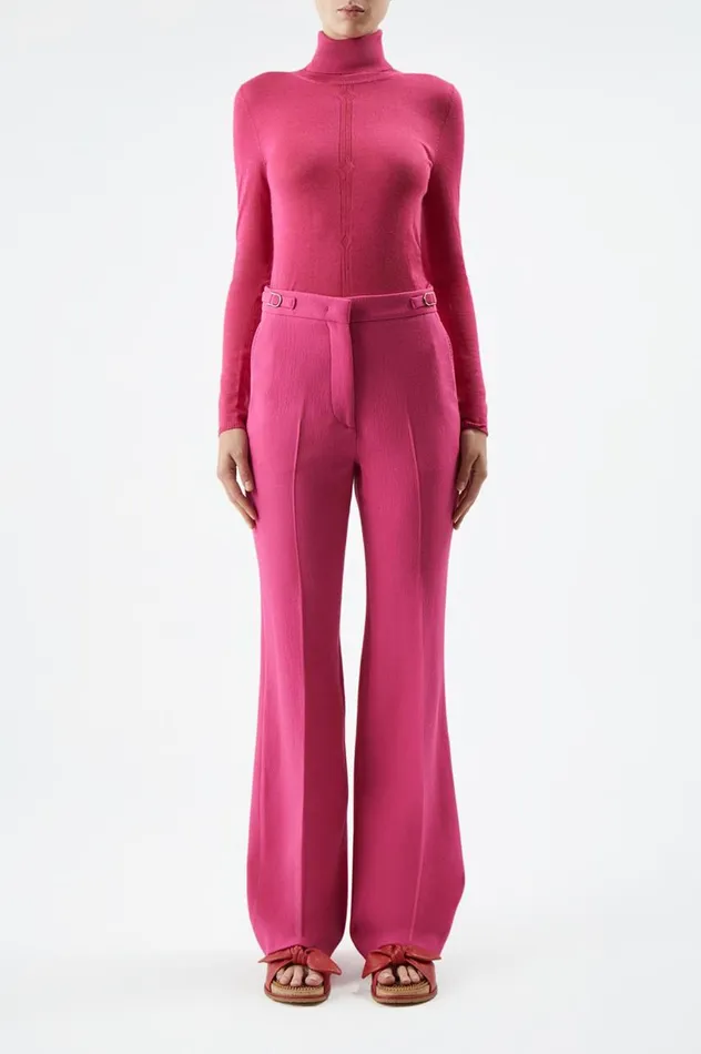 Women Knitwear Gabriela Hearst Steinem Knit Turtleneck In Fuchsia Cashmere Silk