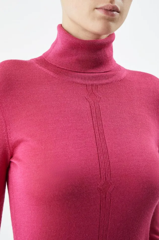 Women Knitwear Gabriela Hearst Steinem Knit Turtleneck In Fuchsia Cashmere Silk