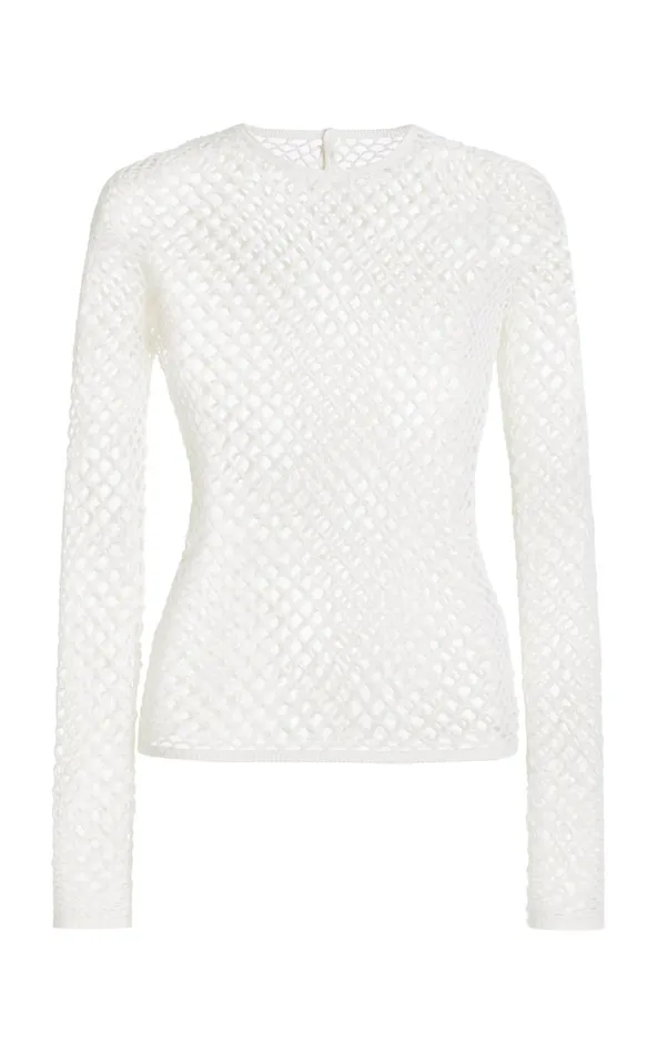 Women Knitwear Gabriela Hearst Troth Knit Top In Ivory Merino Wool