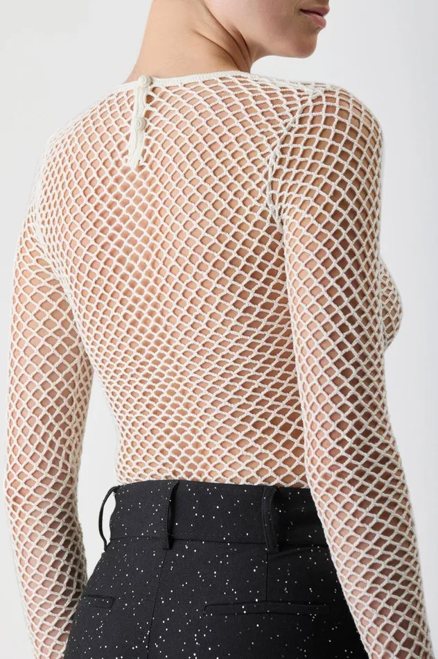 Women Knitwear Gabriela Hearst Troth Knit Top In Ivory Merino Wool