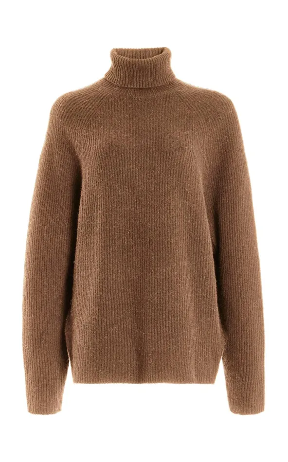 Women Knitwear Gabriela Hearst Wigman Knit Turtleneck Sweater In Cognac Cashmere