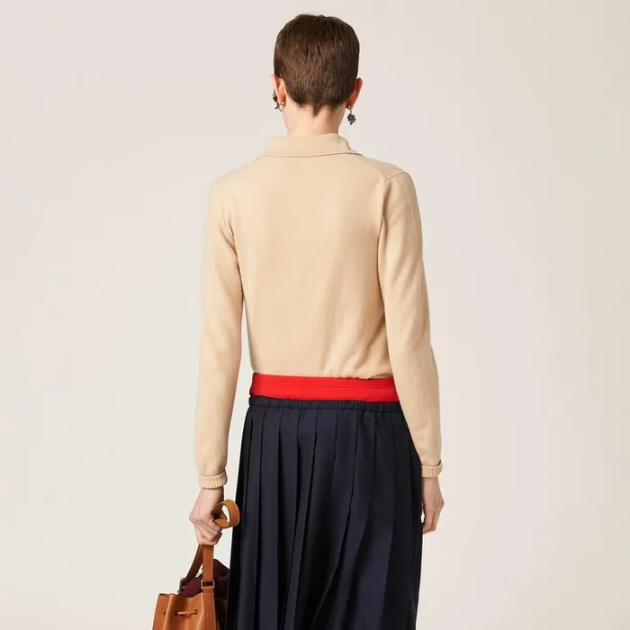 Women Knitwear Miu Miu Cashmere Knit Cardigan Albino White Women Knitwear Miu Miu Cashmere Knit Cardigan Albino White