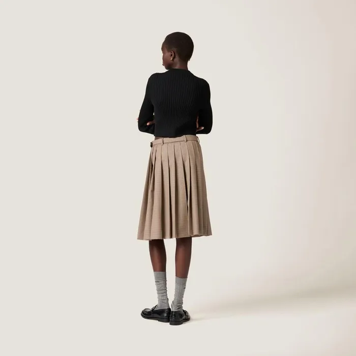 Women Knitwear Miu Miu Cropped Wool Sweater Black Women Knitwear Miu Miu Cropped Wool Sweater Black