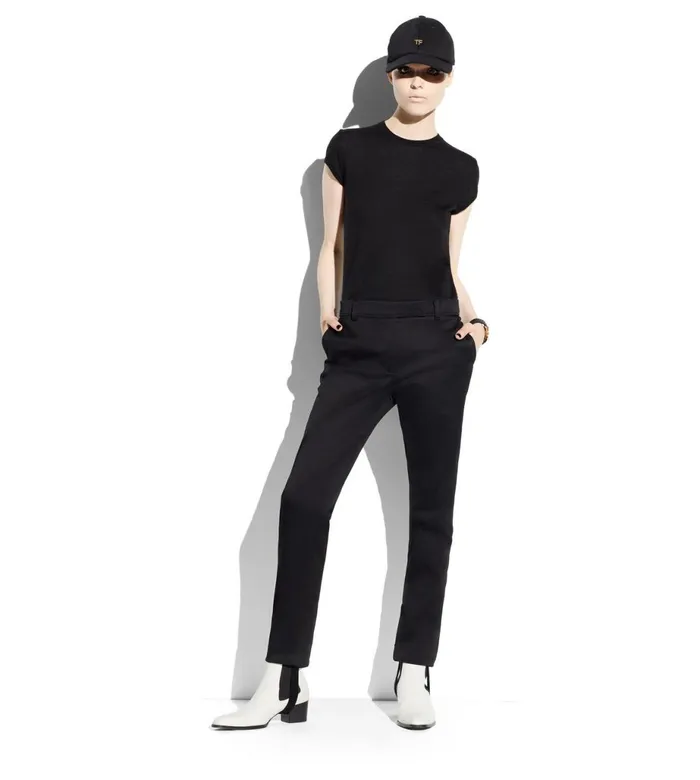Women Knitwear Tom Ford Fine Cashmere Silk Fitted TShirt Black Women Knitwear Tom Ford Fine Cashmere Silk Fitted TShirt Black