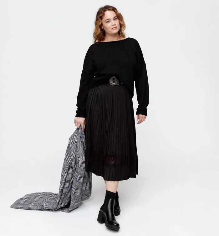 Women LaceDetail Glitzy Jumper 8211 Black Promod Jumpers And Cardigans Women LaceDetail Glitzy Jumper 8211 Black Promod Jumpers And Cardigans