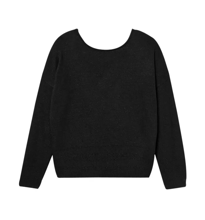 Women LaceDetail Glitzy Jumper 8211 Black Promod Jumpers And Cardigans Women LaceDetail Glitzy Jumper 8211 Black Promod Jumpers And Cardigans