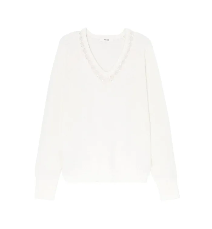 Women Lace Detail Jumper 8211 Ecru Promod Jumpers And Cardigans Women Lace Detail Jumper 8211 Ecru Promod Jumpers And Cardigans