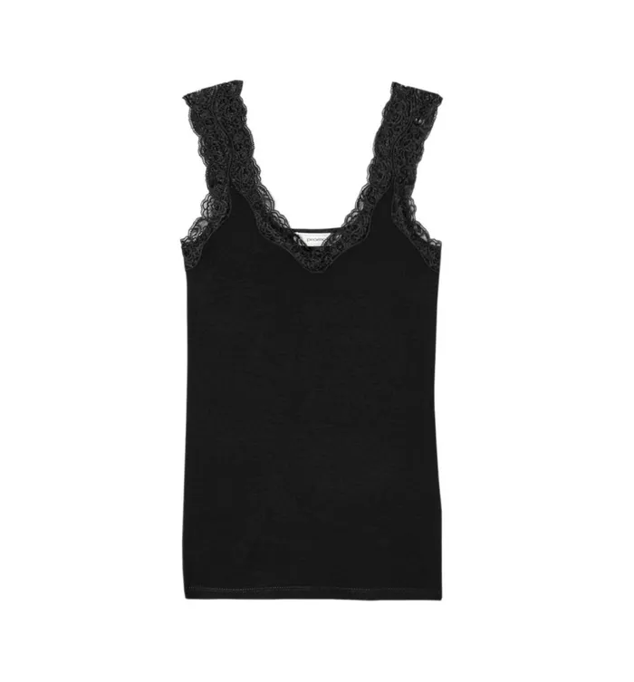 Women Lace Strap Top 8211 Black Promod Tops Women Lace Strap Top 8211 Black Promod Tops