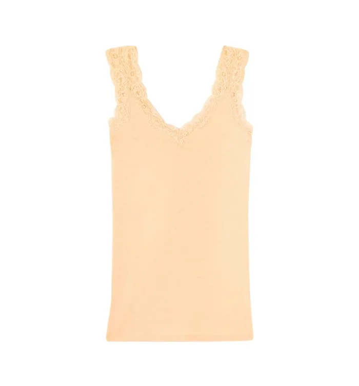 Women Lace Strap Top 8211 Salmon Pink Promod Tops Women Lace Strap Top 8211 Salmon Pink Promod Tops