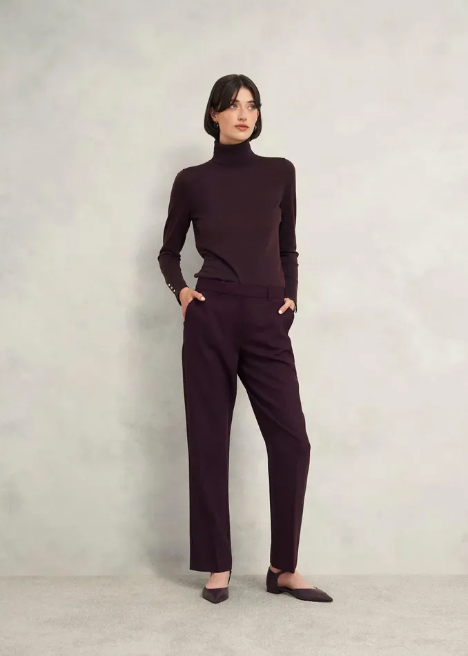 Women Lara Merino Wool Roll Neck Jumper Malbec Hobbs Jumpers and Cardigans