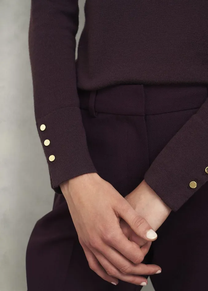 Women Lara Merino Wool Roll Neck Jumper Malbec Hobbs Jumpers and Cardigans