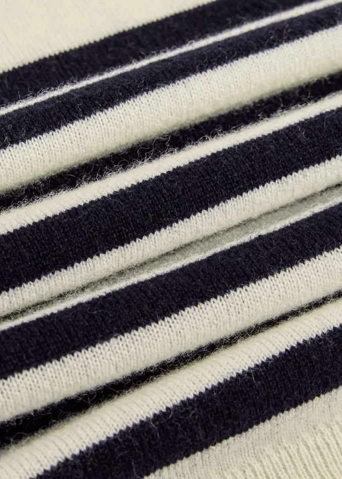 Women Larina Cashmere Stripe Jumper Ivory Navy Hobbs Jumpers and Cardigans