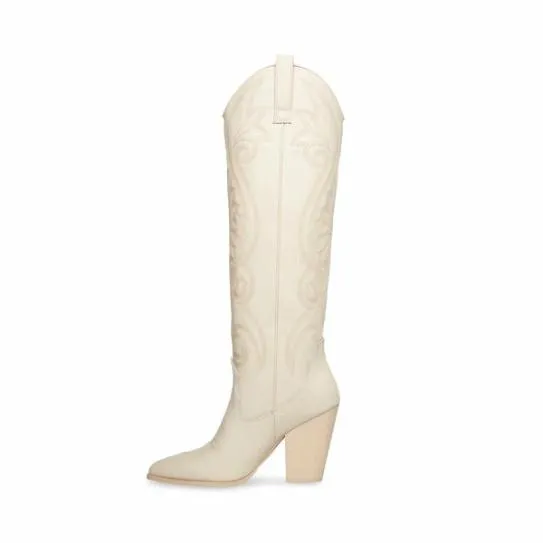 Women LASSO BONE LEATHER Bone Leather Steve Madden Boots and Booties Women LASSO BONE LEATHER Bone Leather Steve Madden Boots and Booties