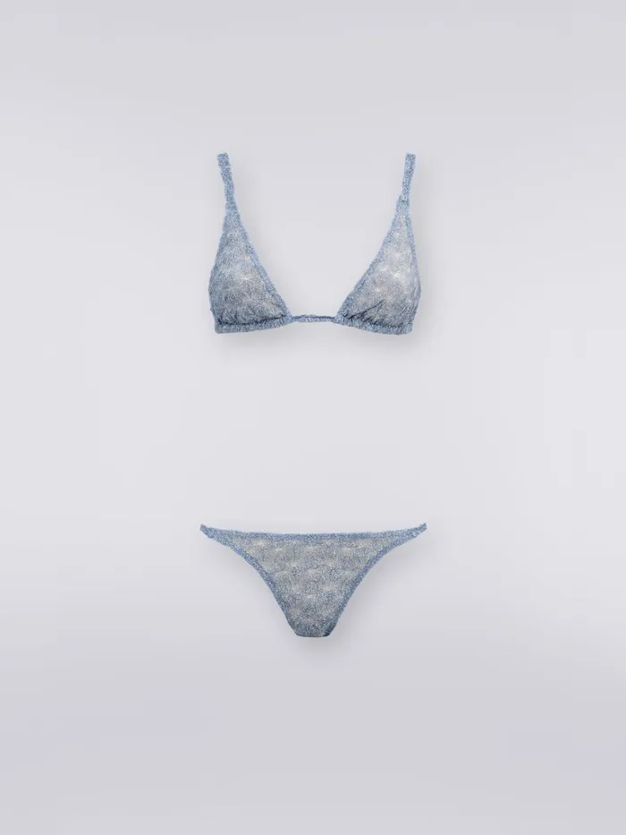 Women Leaf And Lam Lace Bikini Light Blue Lam Missoni Swimsuits