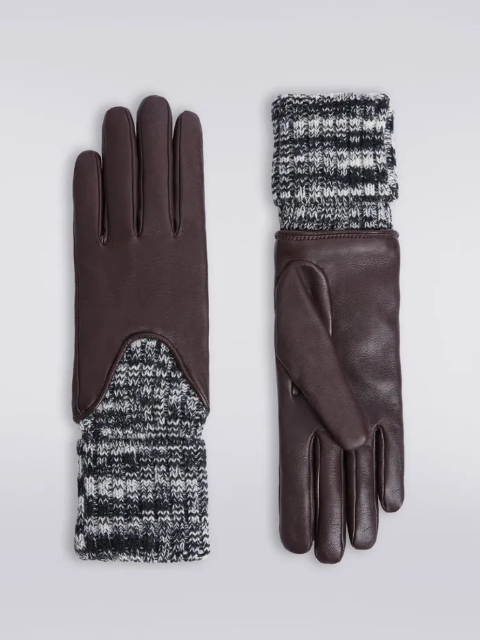 Women Leather And Wool Gloves Multicoloured Missoni Other Accessories