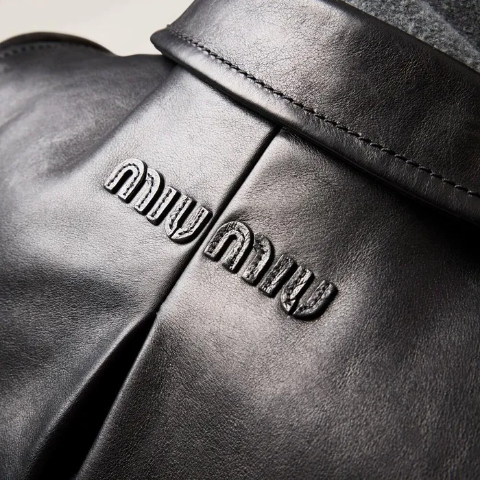 Women Leather Miu Miu Doublebreasted Leather Jacket Black Women Leather Miu Miu Doublebreasted Leather Jacket Black