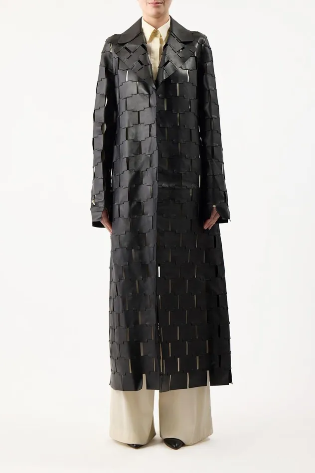 Women Leathers Gabriela Hearst Nesbitt Coat In Black Nappa Leather