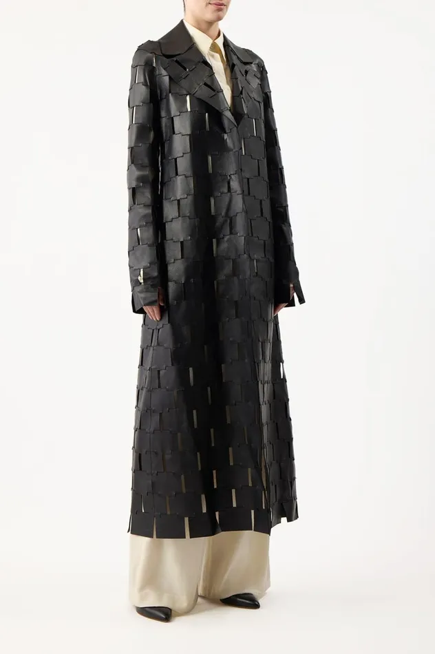 Women Leathers Gabriela Hearst Nesbitt Coat In Black Nappa Leather
