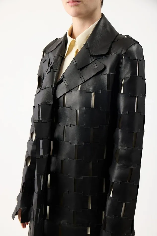 Women Leathers Gabriela Hearst Nesbitt Coat In Black Nappa Leather