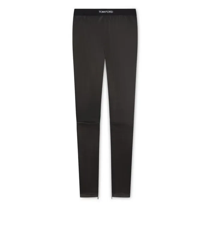 Women Leggings Tom Ford Stretch Plonge Logoed Leggings Black