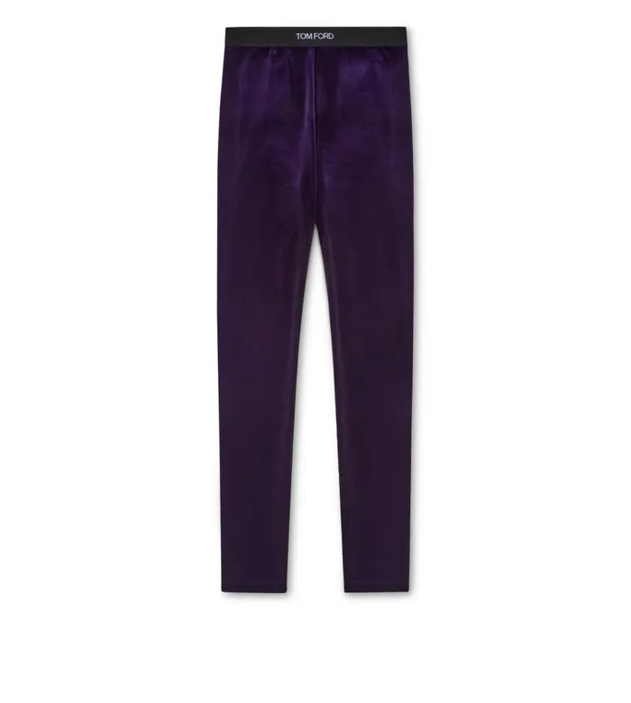 Women Leggings Tom Ford Stretch Velvet Signature Leggings Royal Grape