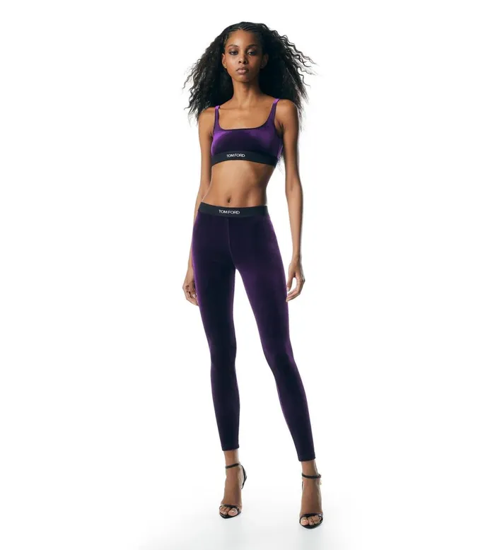 Women Leggings Tom Ford Stretch Velvet Signature Leggings Royal Grape Women Leggings Tom Ford Stretch Velvet Signature Leggings Royal Grape