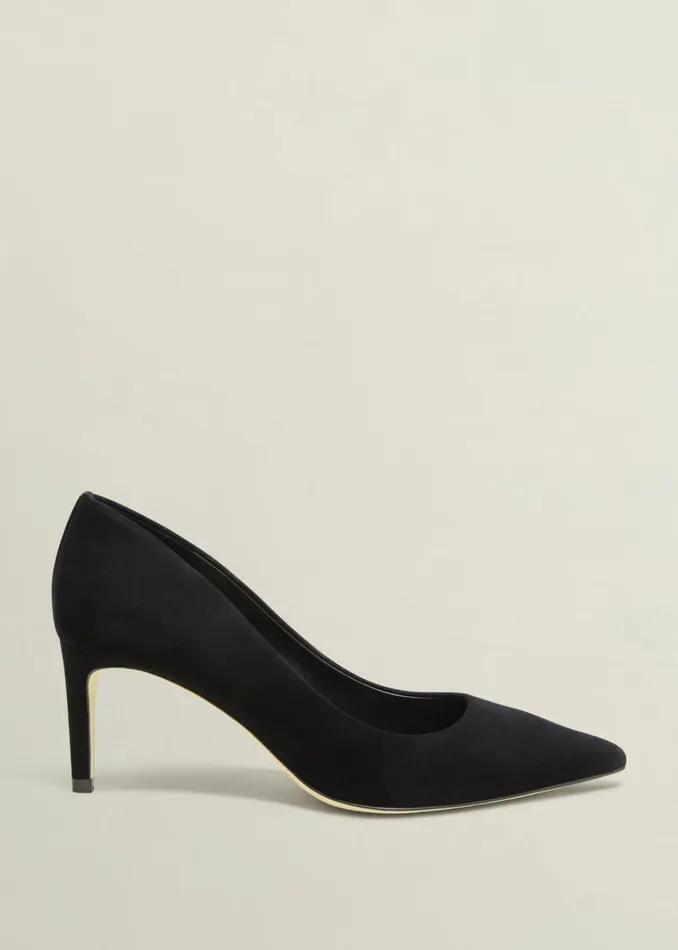 Women Leila Suede Court Shoes Black Hobbs Court Shoes