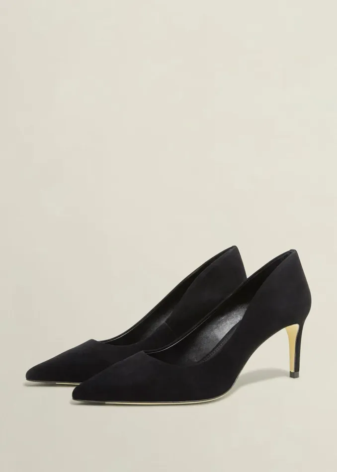 Women Leila Suede Court Shoes Black Hobbs Court Shoes
