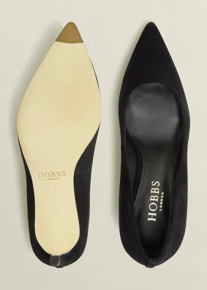 Women Leila Suede Court Shoes Black Hobbs Court Shoes