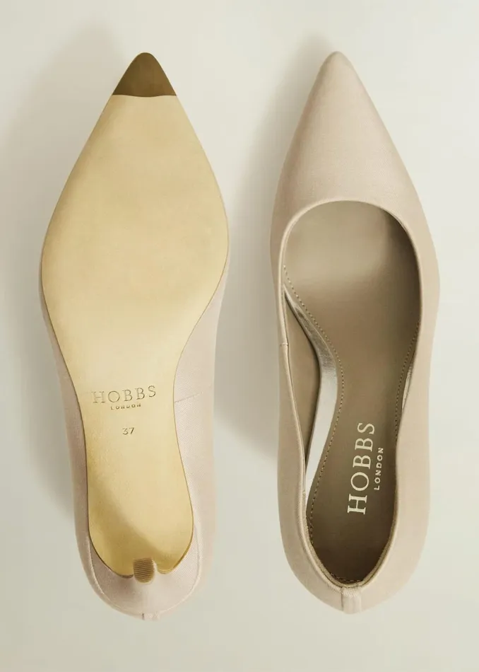 Women Leila Wool Silk Court Shoes Oyster Hobbs Court Shoes