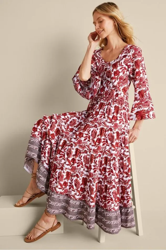 Women Lily Midi Dress Maroon Sketched Botanical Soft Surroundings Dresses Women Lily Midi Dress Maroon Sketched Botanical Soft Surroundings Dresses