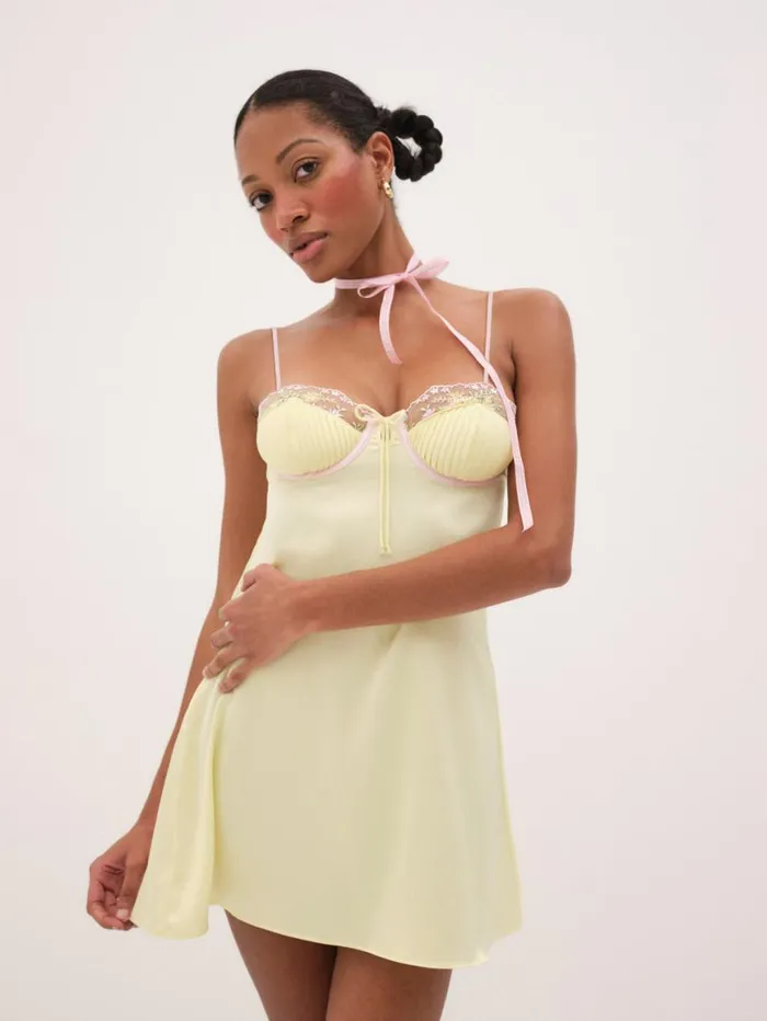 Women Lingerie For Love and Lemons Buttercup Bunches Slip Dress Yellow Women Lingerie For Love and Lemons Buttercup Bunches Slip Dress Yellow