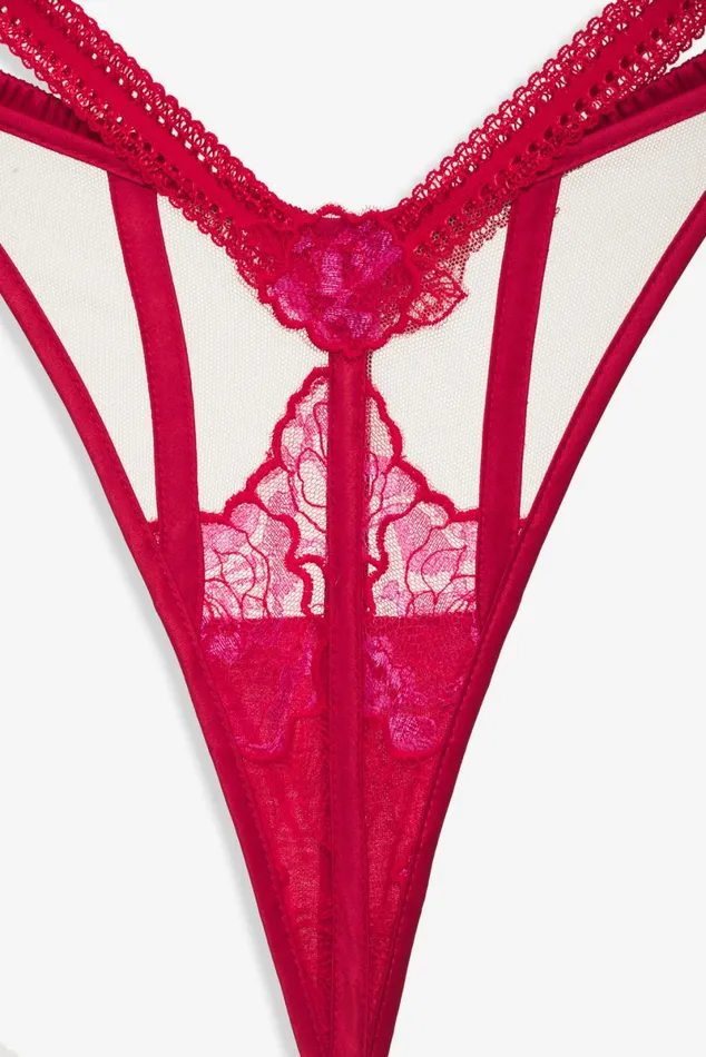 Women Lingerie For Love and Lemons Cordelia Thong Panty Red Women Lingerie For Love and Lemons Cordelia Thong Panty Red