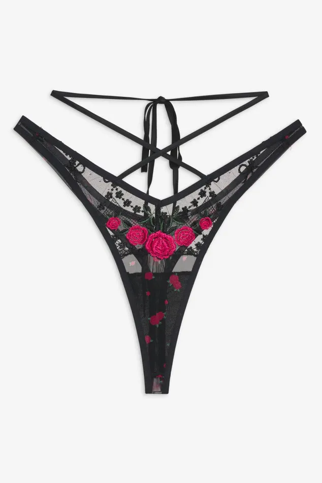 Women Lingerie For Love and Lemons Roja Thong Panty Black Women Lingerie For Love and Lemons Roja Thong Panty Black