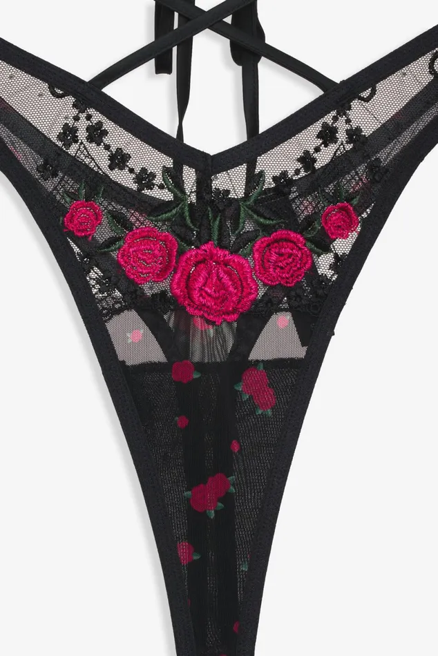 Women Lingerie For Love and Lemons Roja Thong Panty Black Women Lingerie For Love and Lemons Roja Thong Panty Black