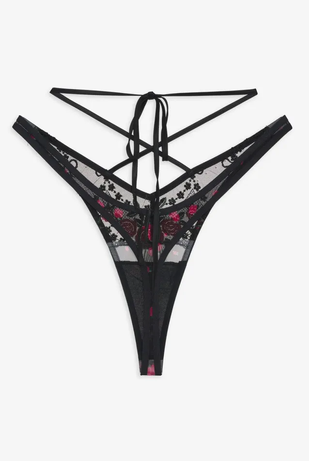 Women Lingerie For Love and Lemons Roja Thong Panty Black Women Lingerie For Love and Lemons Roja Thong Panty Black
