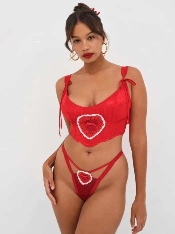 Women Lingerie For Love and Lemons Velma Heart Bustier Red Women Lingerie For Love and Lemons Velma Heart Bustier Red