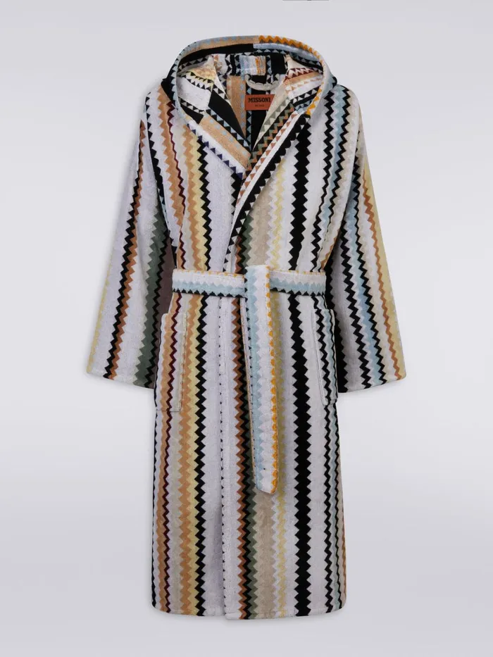 Women Long Curt Chevron Cotton Terry Hooded Bathrobe Black Missoni Bathrobes Women Long Curt Chevron Cotton Terry Hooded Bathrobe Black Missoni Bathrobes