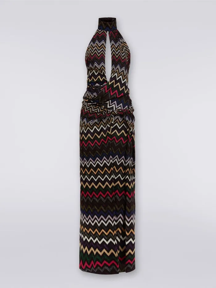 Women Long Dress In Viscose Chevron With Lurex Multicoloured Missoni Dresses