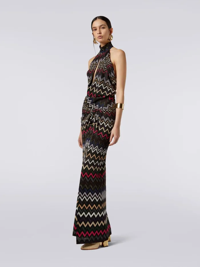 Women Long Dress In Viscose Chevron With Lurex Multicoloured Missoni Dresses Women Long Dress In Viscose Chevron With Lurex Multicoloured Missoni Dresses
