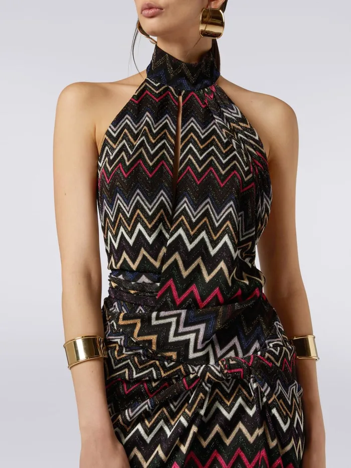Women Long Dress In Viscose Chevron With Lurex Multicoloured Missoni Dresses Women Long Dress In Viscose Chevron With Lurex Multicoloured Missoni Dresses