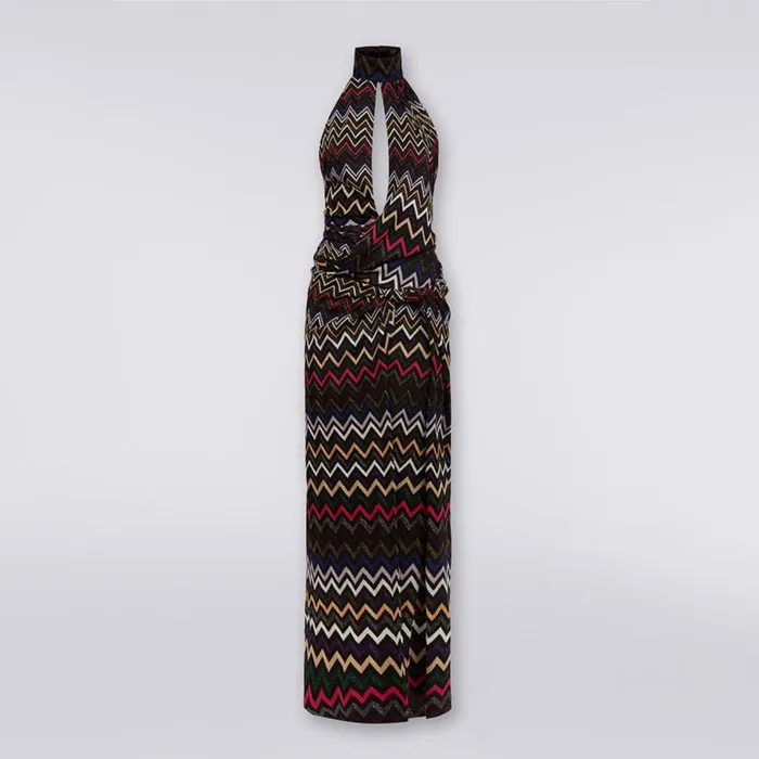 Women Long Dress In Viscose Chevron With Lurex Multicoloured Missoni Dresses Women Long Dress In Viscose Chevron With Lurex Multicoloured Missoni Dresses
