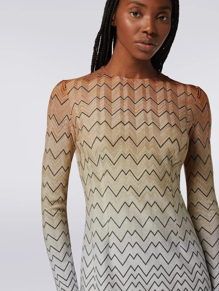 Women Long Dress In Zigzag Viscose Blend With Lurex White Missoni Dresses Women Long Dress In Zigzag Viscose Blend With Lurex White Missoni Dresses
