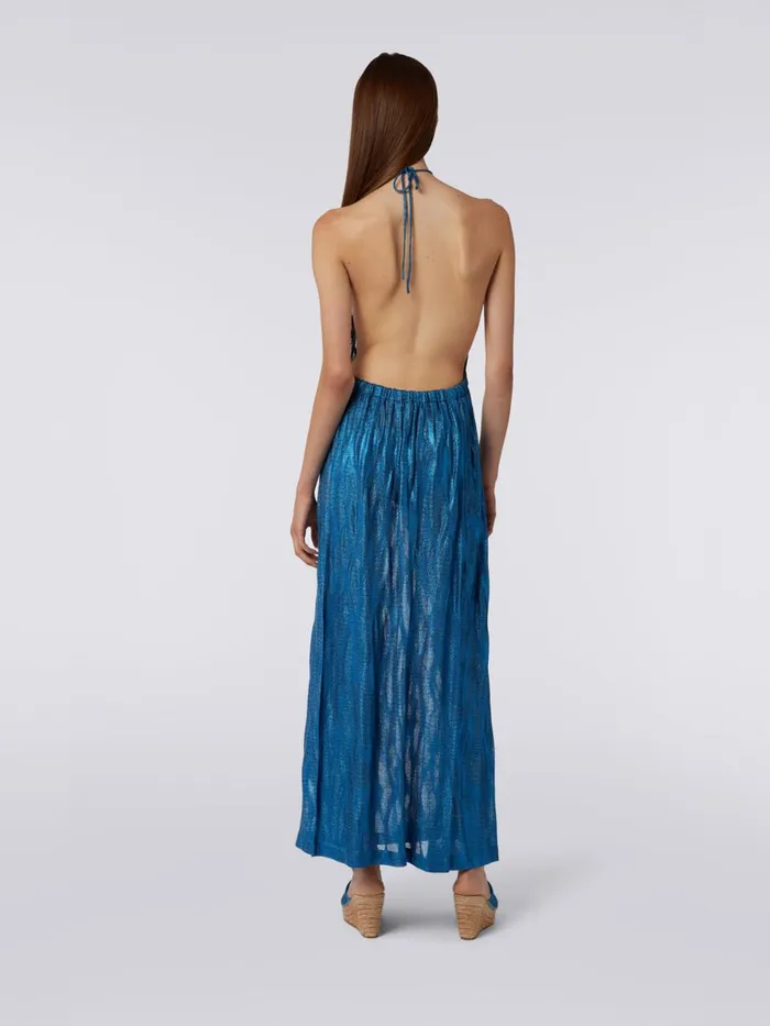Women Long Jacquard Viscose Knit Cover Up Blue Missoni Beachwear Women Long Jacquard Viscose Knit Cover Up Blue Missoni Beachwear