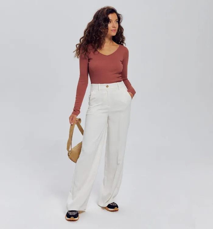 Women Long Sleeved Rib Top 8211 Sienna Promod Tops Women Long Sleeved Rib Top 8211 Sienna Promod Tops